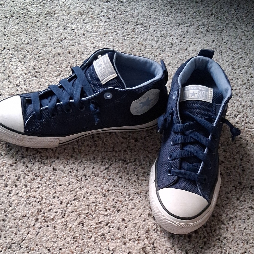 EUC Converse Navy Mid- High-Top Sneakers Please Check Pictures For Sizing